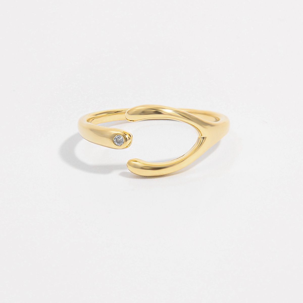 925 Sterling Silver Inlaid Zircon Open Ring - Carri's Cache