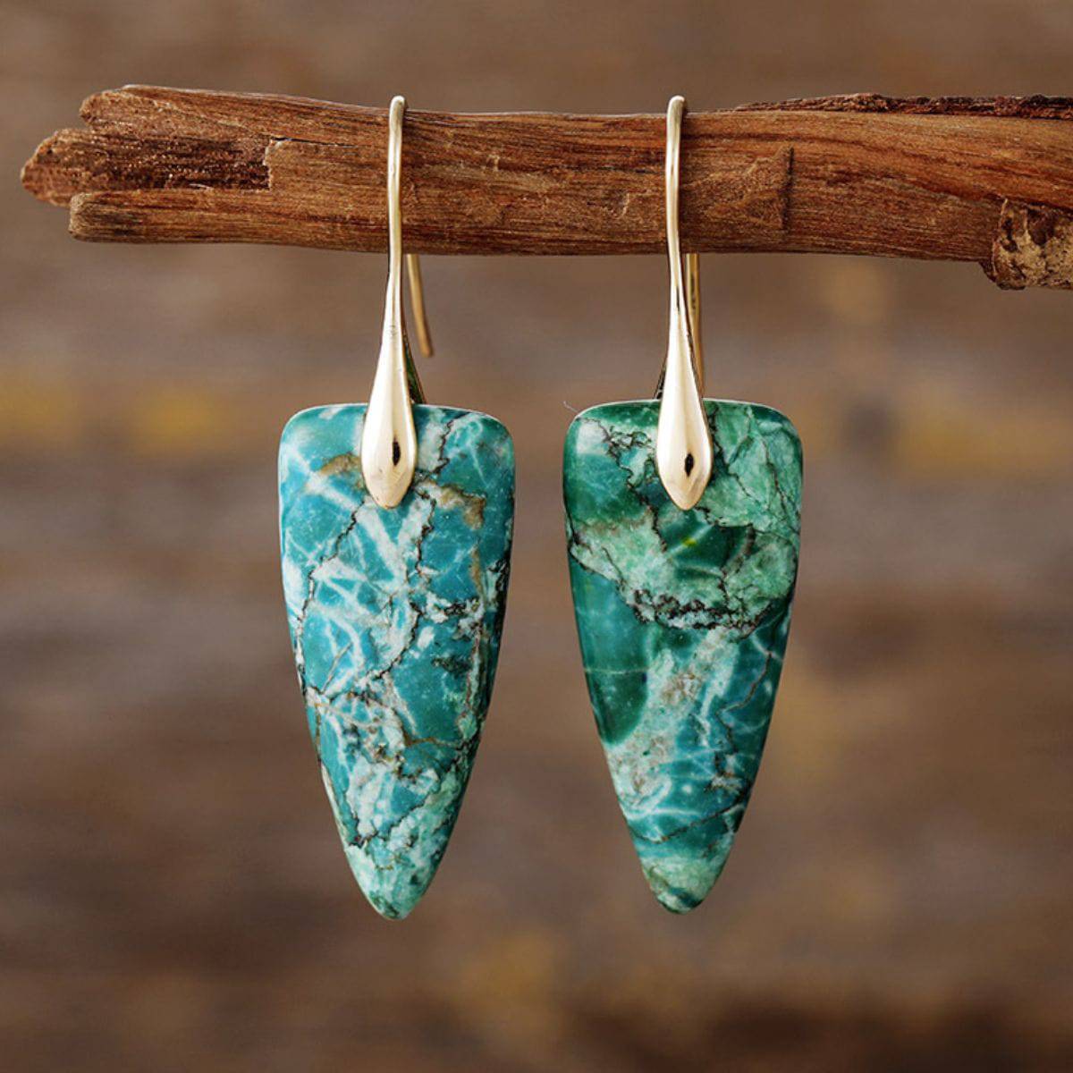 Natural Stone Geometric Shape Earrings - Carri's Cache