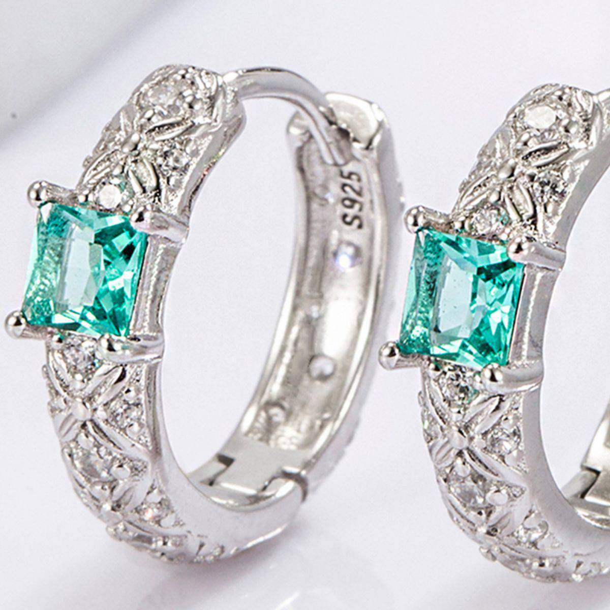 925 Sterling Silver Inlaid Zircon Earrings - Carri's Cache