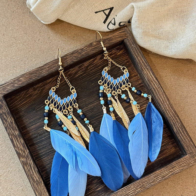 Alloy Rice Bead Dangle Earrings - Carri's Cache