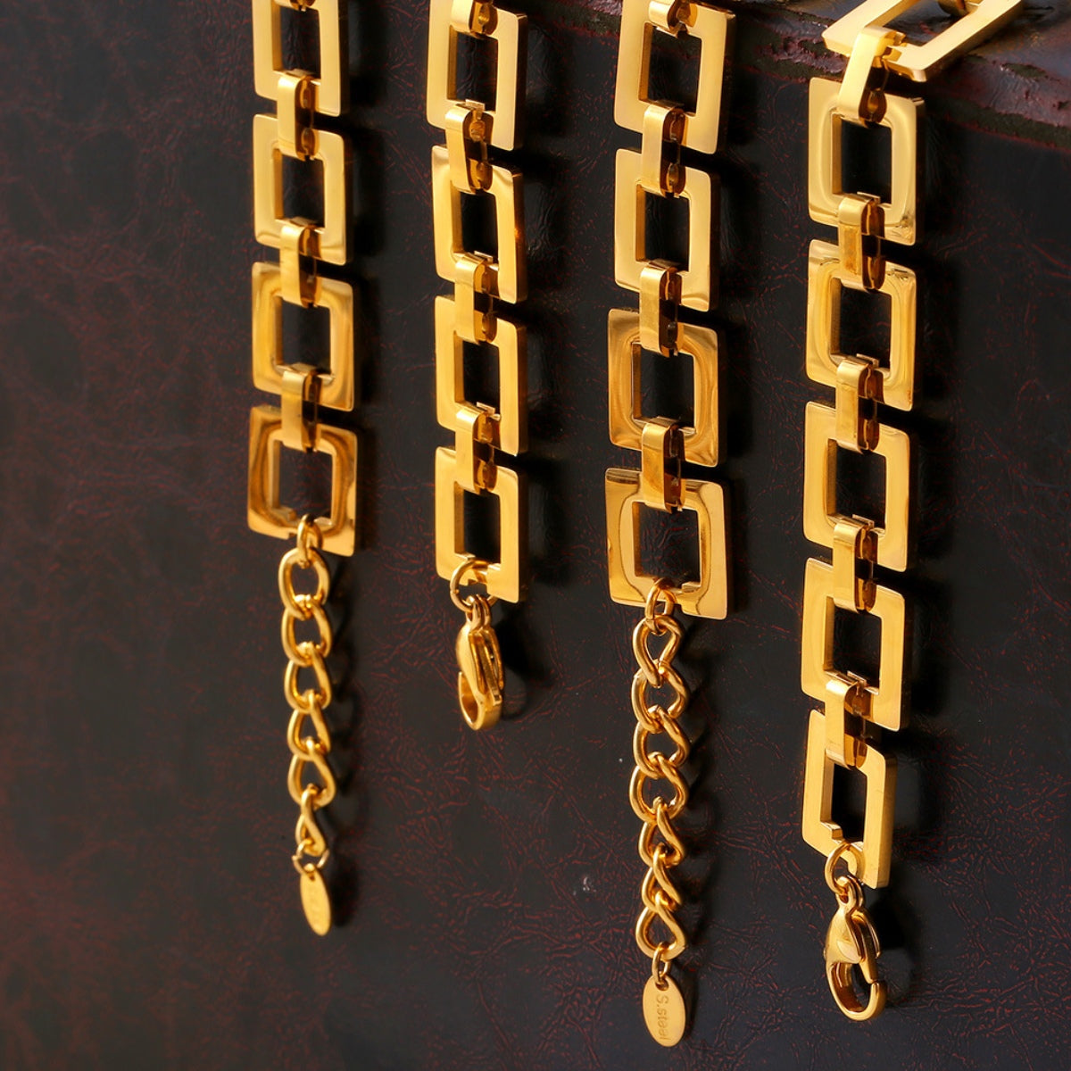 Titanium Steel Hollow Square Chain Bracelet - Carri's Cache