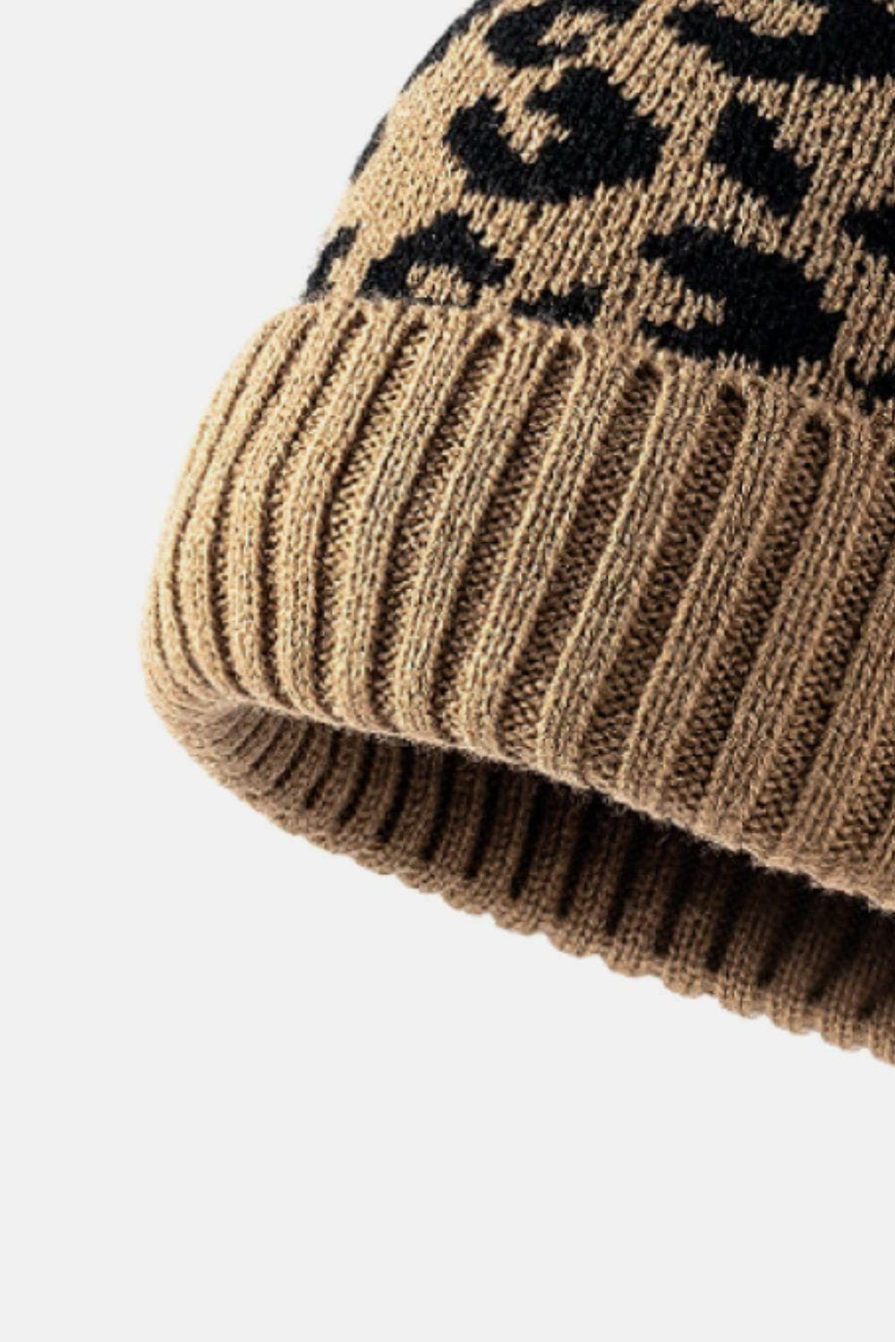 Leopard Pom-Pom Cuffed Beanie - Carri's Cache