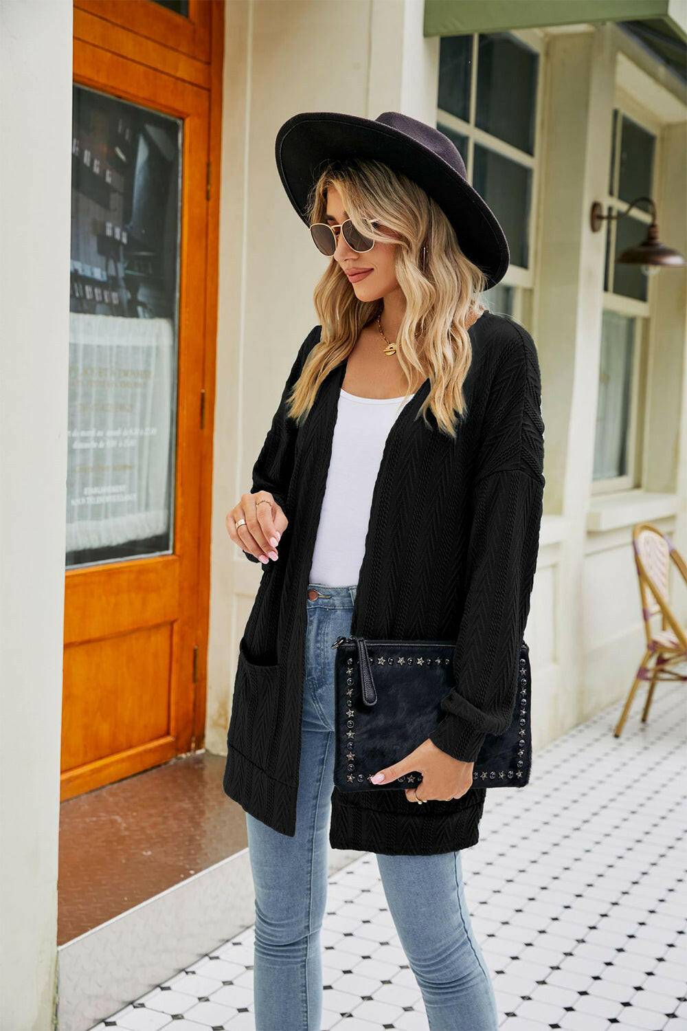 Long Sleeve Pocketed Cardigan - Carri's Cache