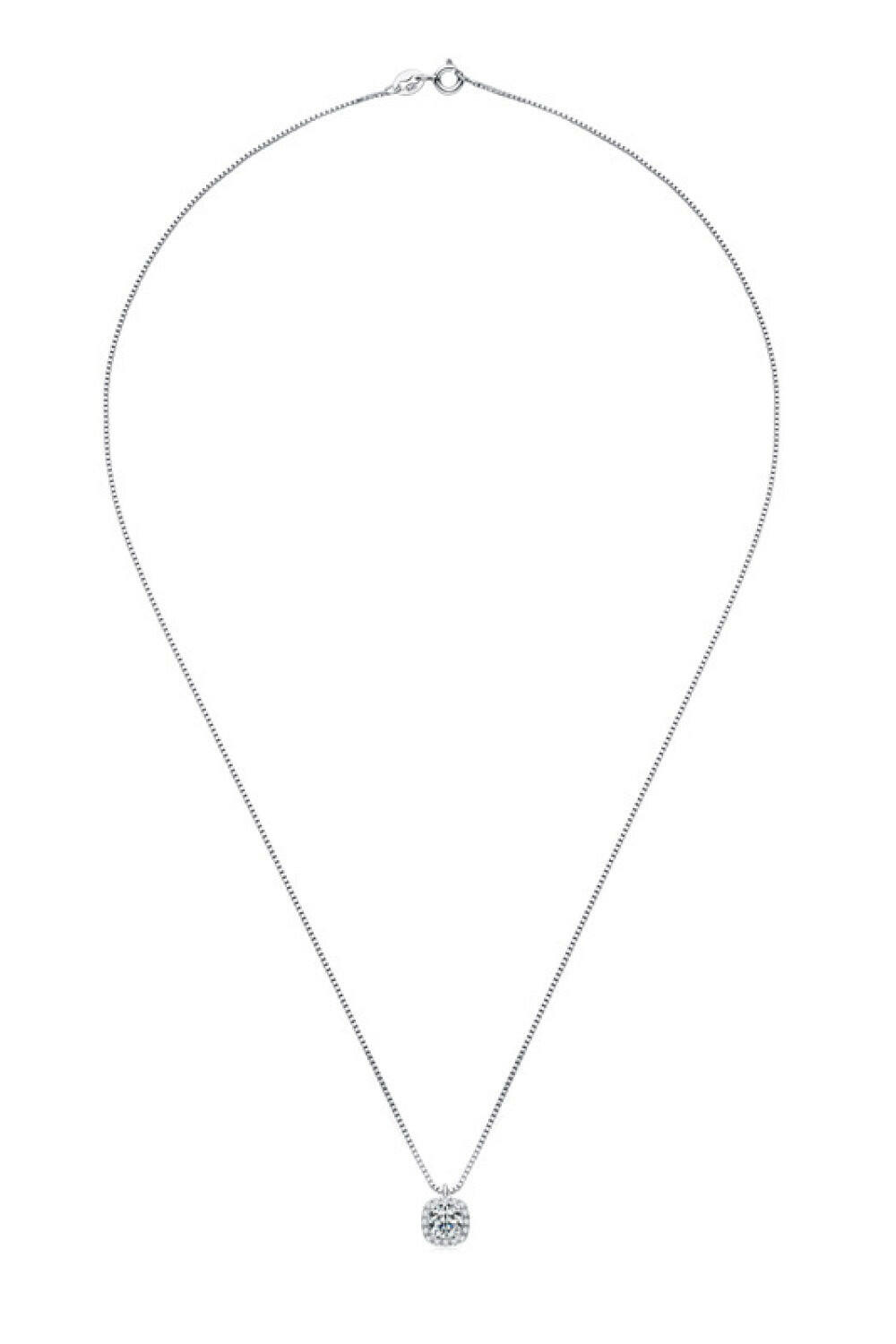 Moissanite Pendant Platinum-Plated Necklace.