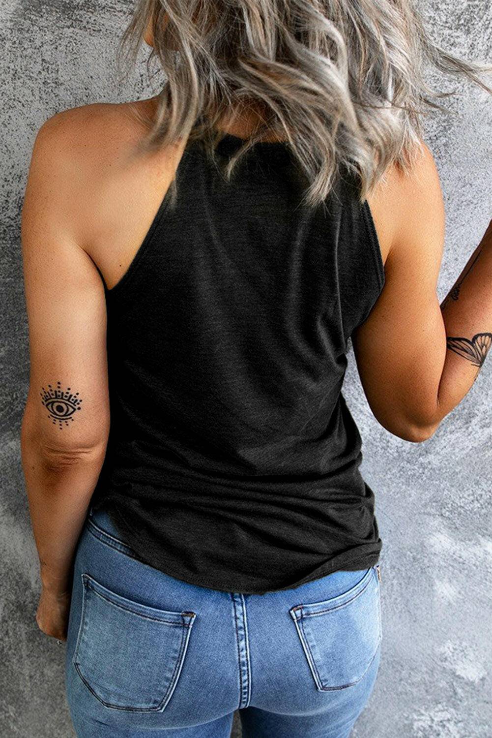 Sunflower Graphic Round Neck Tank - Carri's Cache