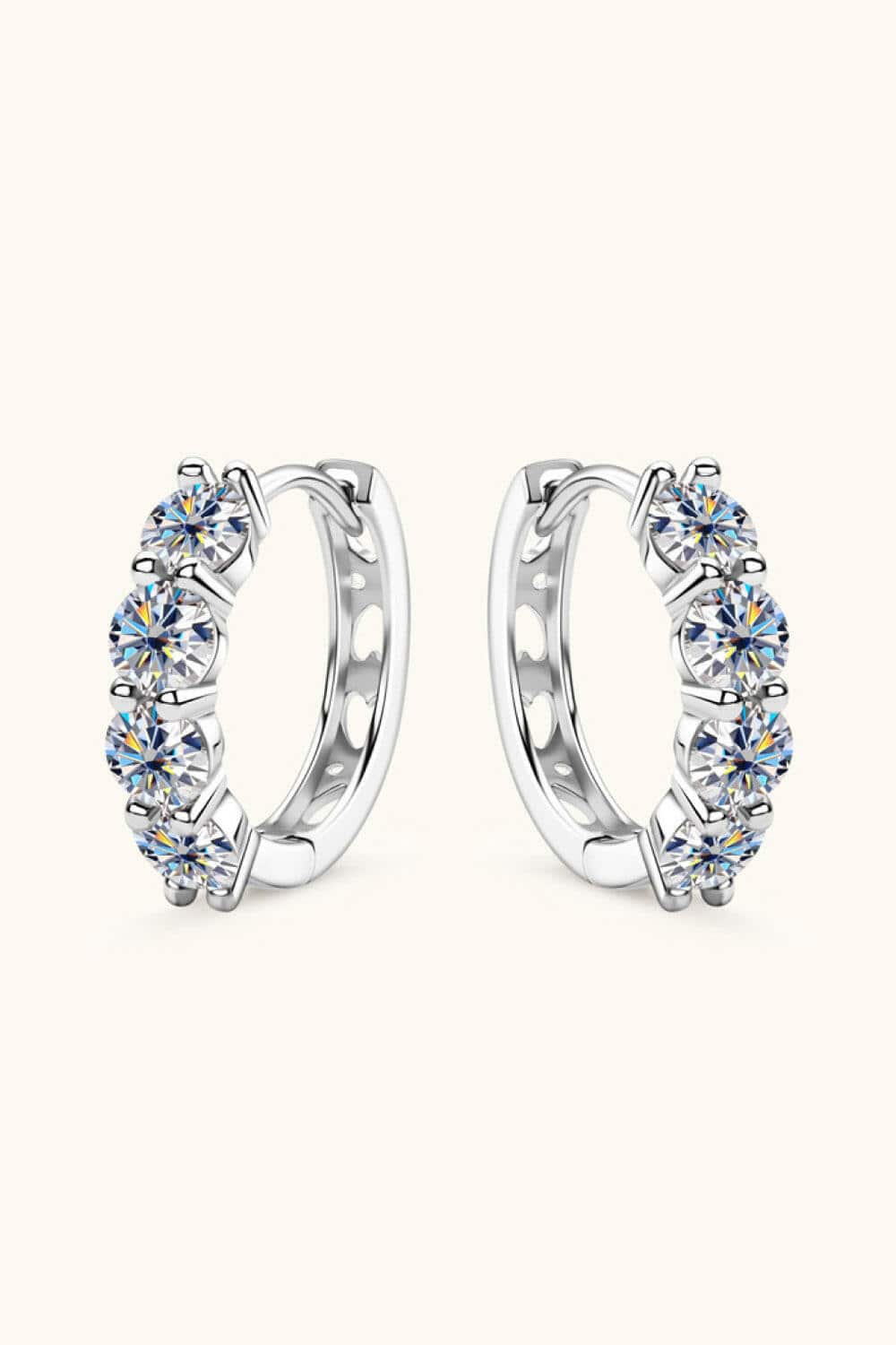 2.4 Carat Moissanite Huggie Earrings - Carri's Cache