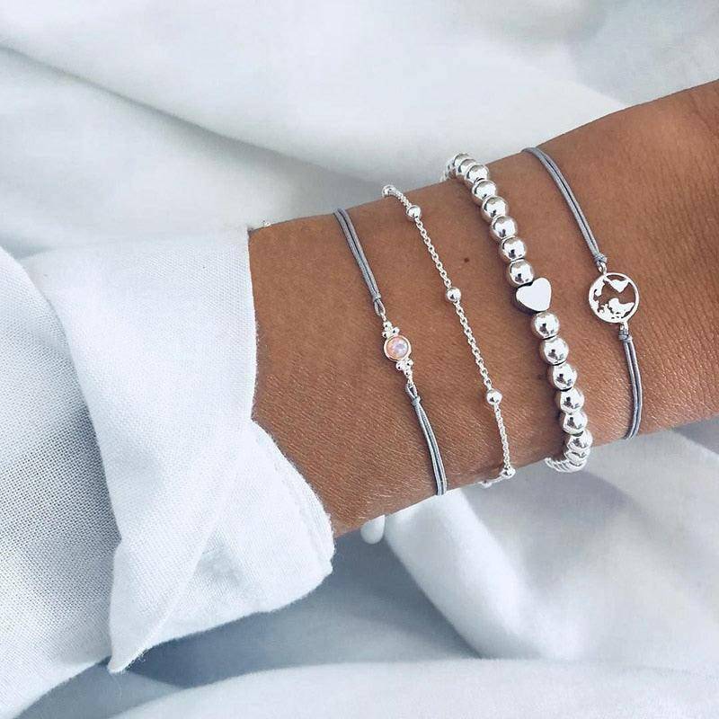 4pcs/Set Bohemian Stone beads bracelets - Carri's Cache