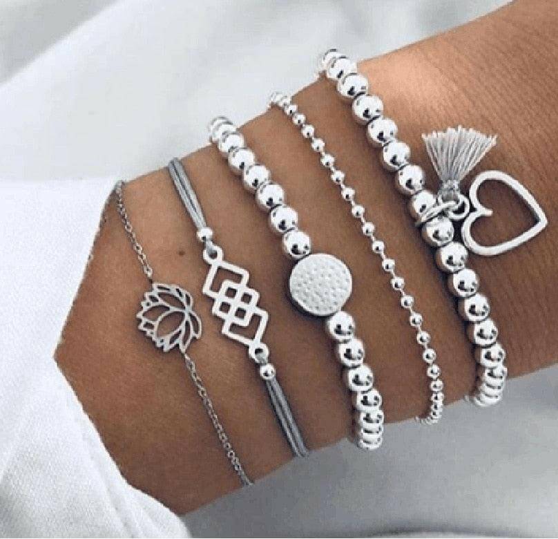 4pcs/Set Bohemian Stone beads bracelets - Carri's Cache