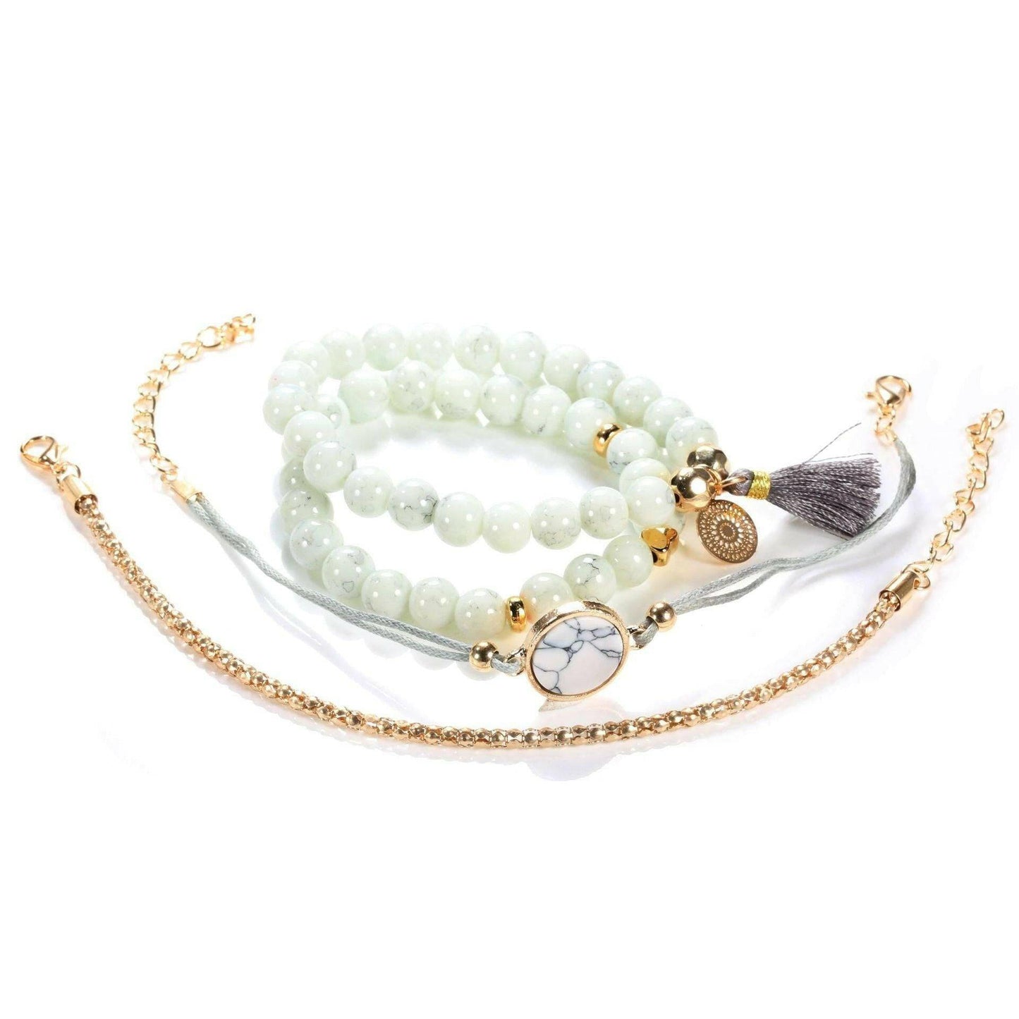 4pcs/Set Bohemian Stone beads bracelets - Carri's Cache