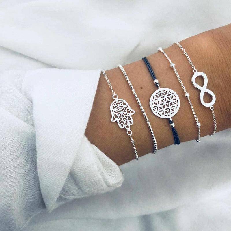 4pcs/Set Bohemian Stone beads bracelets - Carri's Cache