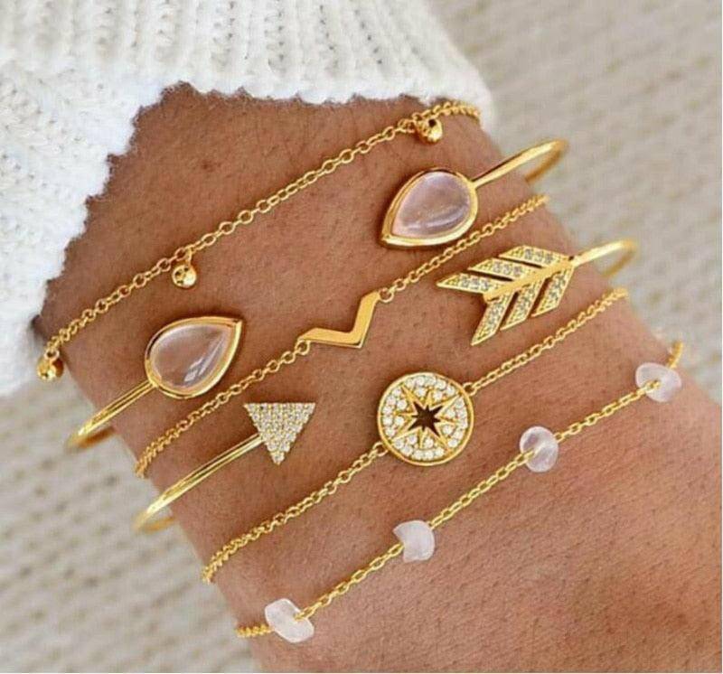 4pcs/Set Bohemian Stone beads bracelets - Carri's Cache