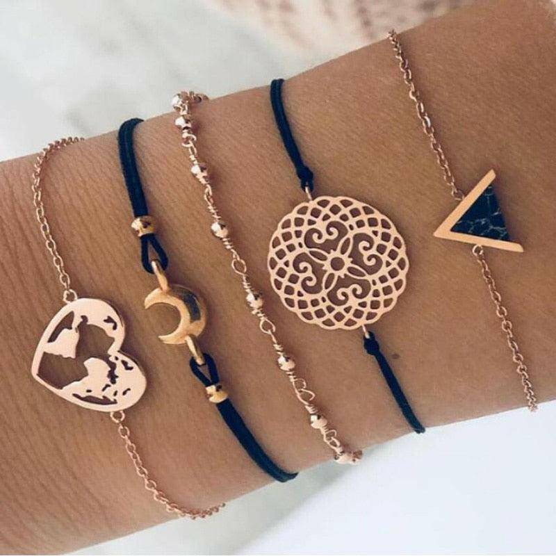 4pcs/Set Bohemian Stone beads bracelets - Carri's Cache