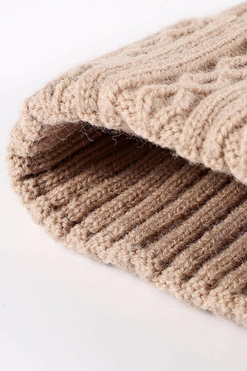 Mixed Knit Cuff Beanie - Carri's Cache