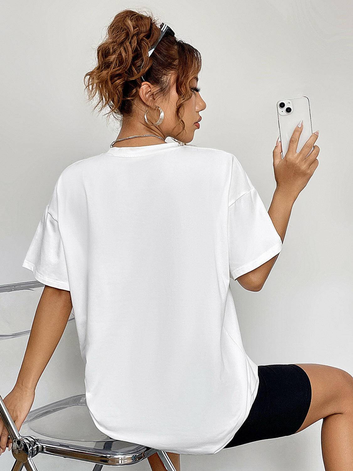 Round Neck Short Sleeve Fall Season Graphic T-Shirt - Carri's Cache