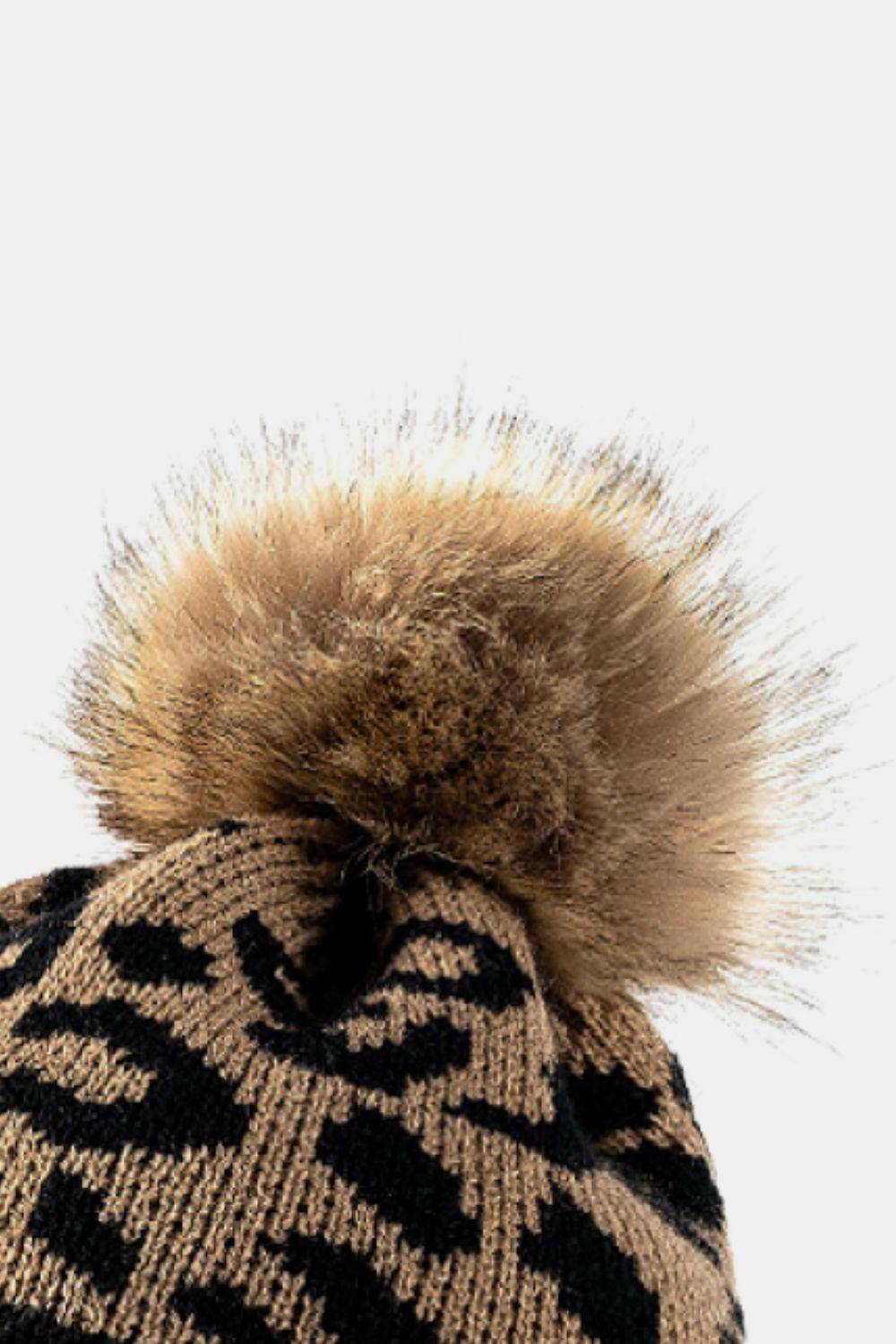 Leopard Pom-Pom Cuffed Beanie - Carri's Cache