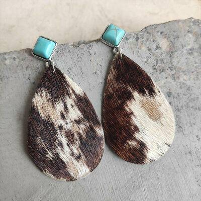 Artificial Turquoise Teardrop Earrings - Carri's Cache