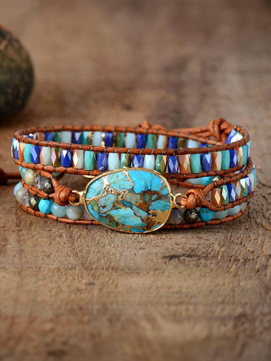 Triple-Layer Natural Stone Bracelet - Carri's Cache