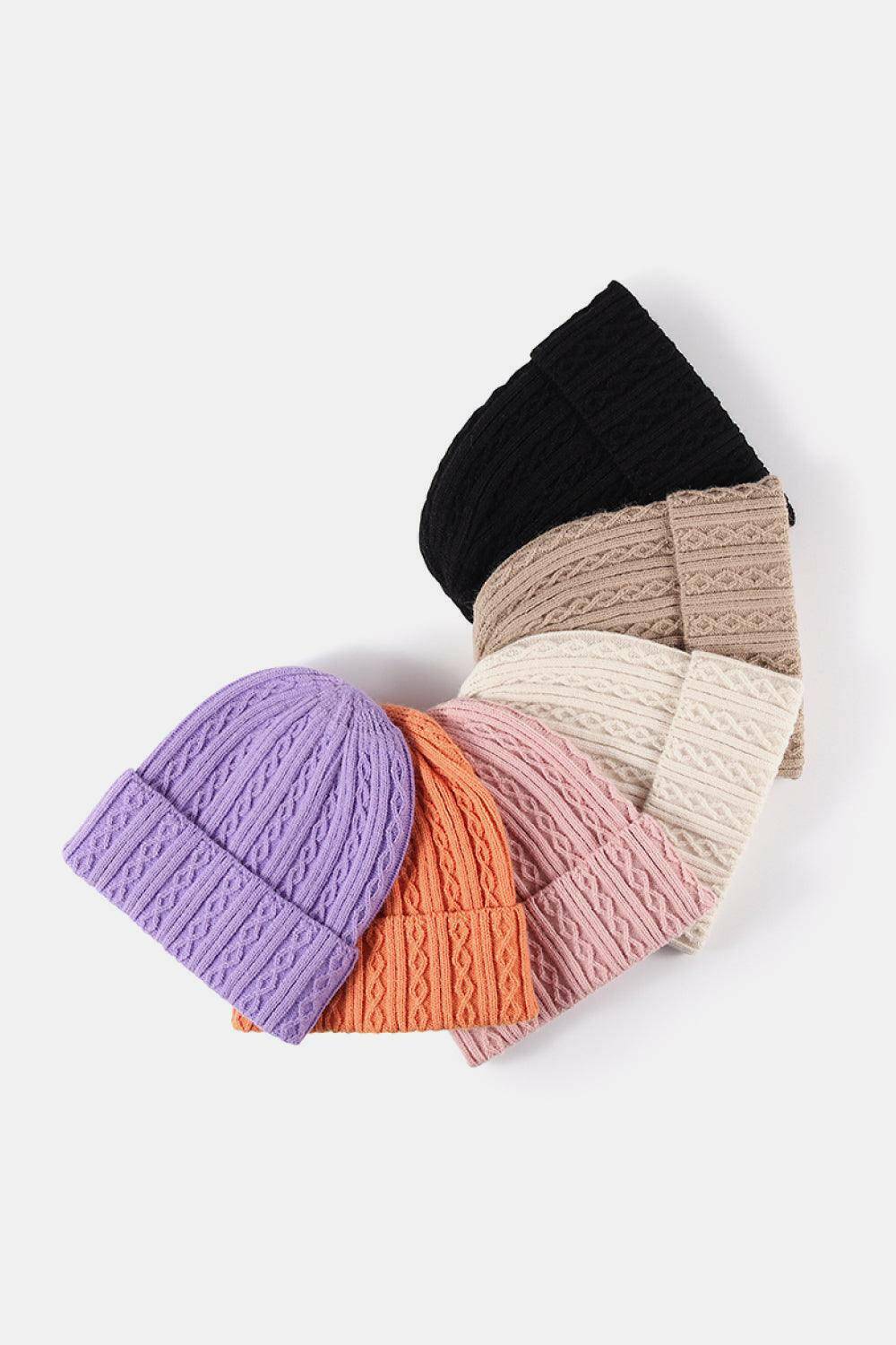 Mixed Knit Cuff Beanie - Carri's Cache