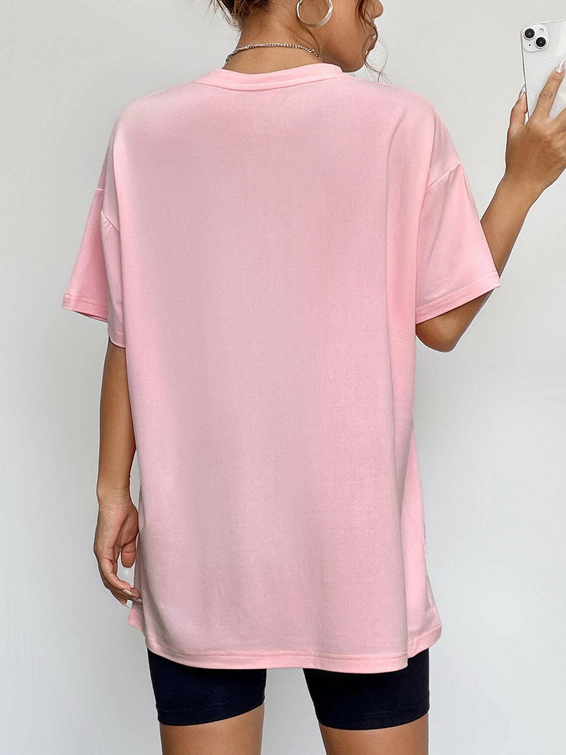 Round Neck Short Sleeve Fall Season Graphic T-Shirt - Carri's Cache