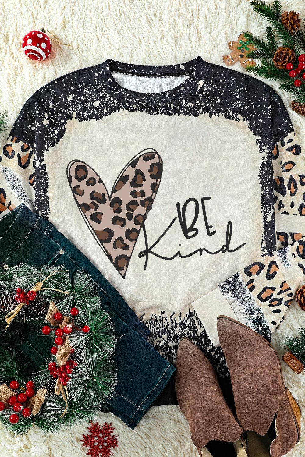 Mixed Print Drop Shoulder Sweatshirt - Carri's Cache
