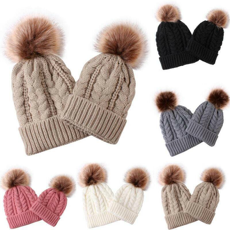 Mother & Child Matching Knit Pom Beanie - Carri's Cache