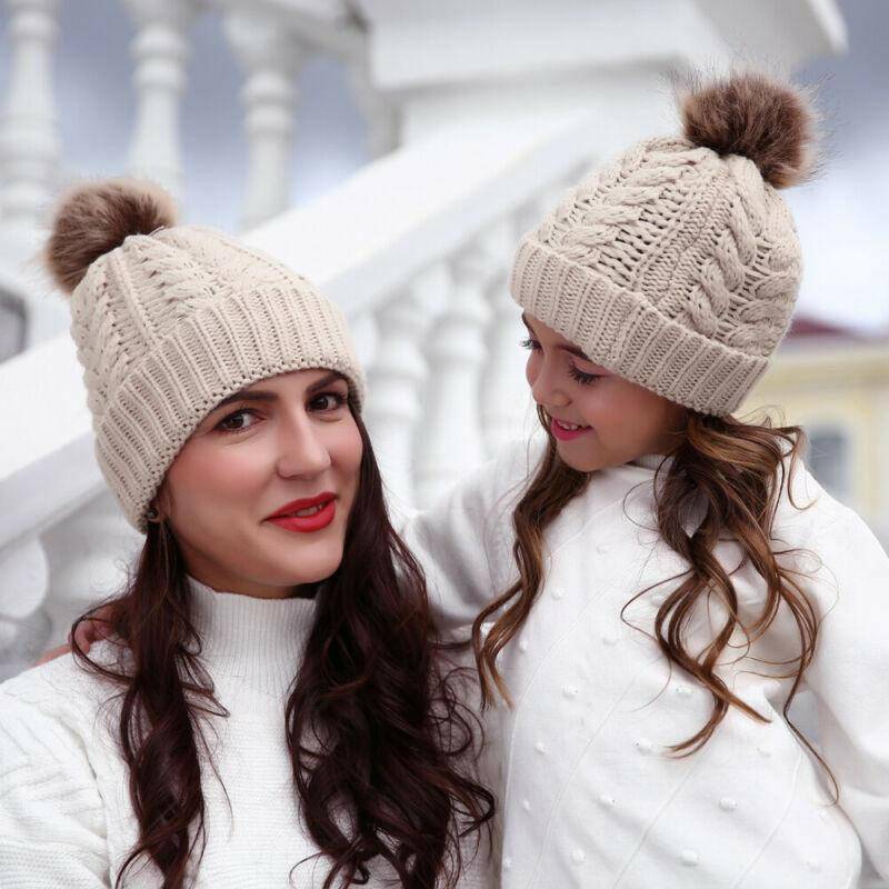 Mother & Child Matching Knit Pom Beanie - Carri's Cache