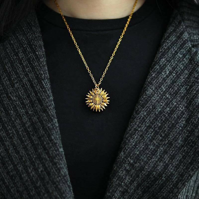 You Are My Sunshine Sunflower Necklace - Carri's Cache