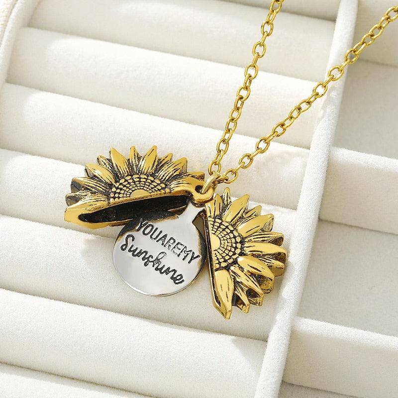 You Are My Sunshine Sunflower Necklace - Carri's Cache