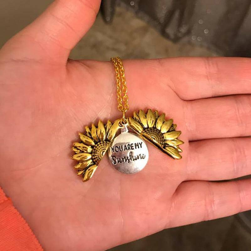 You Are My Sunshine Sunflower Necklace - Carri's Cache
