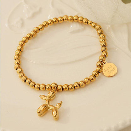 18K Gold-Plated Titanium Steel Puppy Shape Charm Bracelet - Carri's Cache