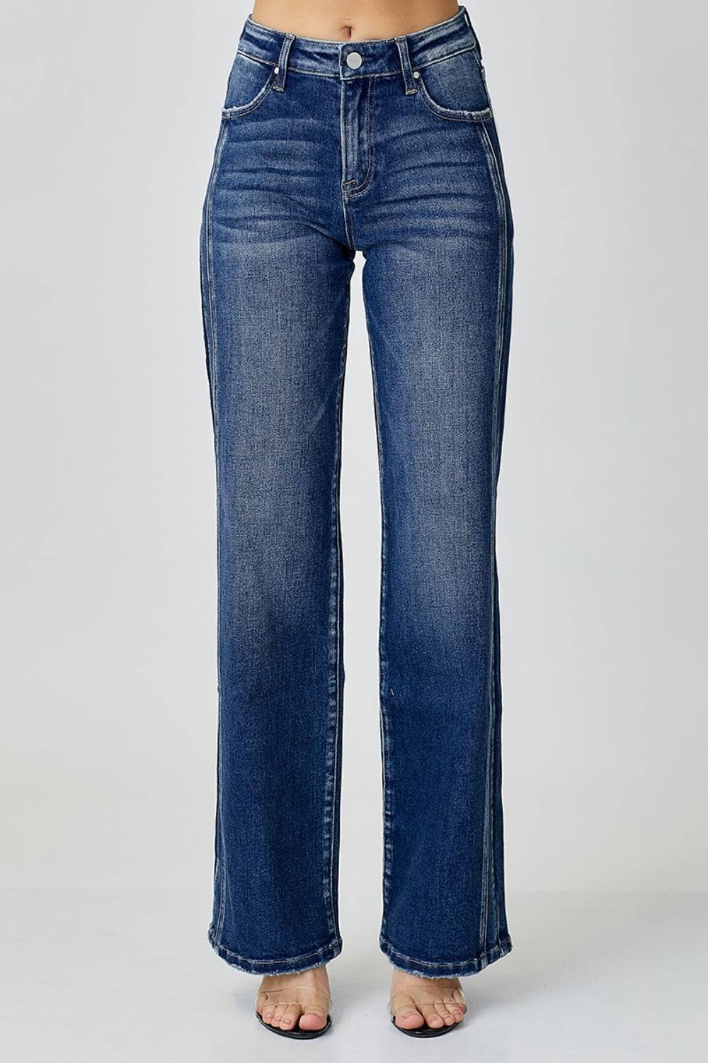 RISEN Mid Rise Straight Jeans - Carri's Cache