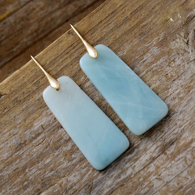 Natural Stone Geometric Shape Earrings - Carri's Cache