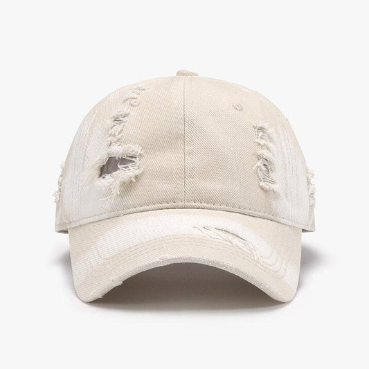 Distressed Adjustable Cotton Baseball Cap