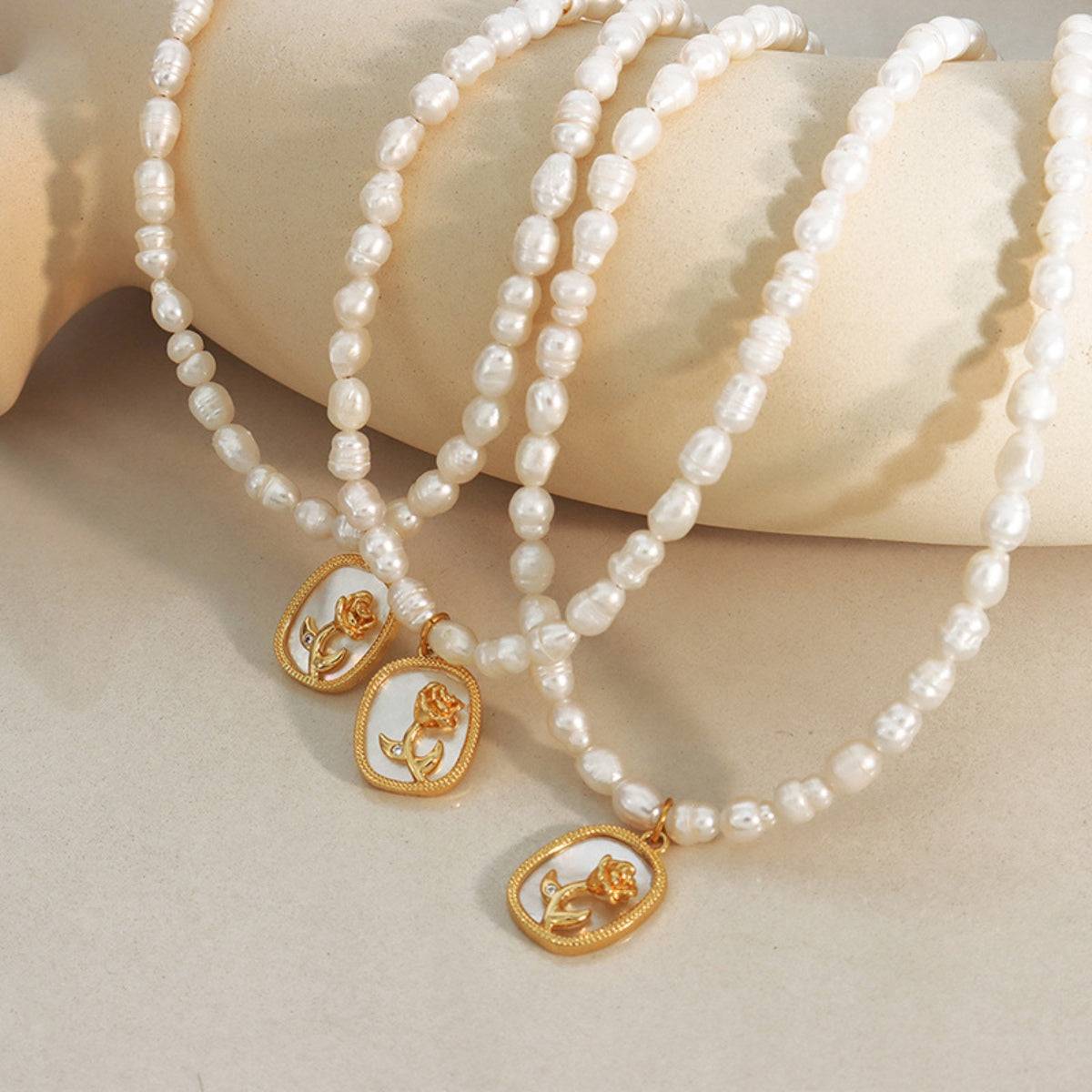 18K Gold-Plated Freshwater Pearl Necklace - Carri's Cache