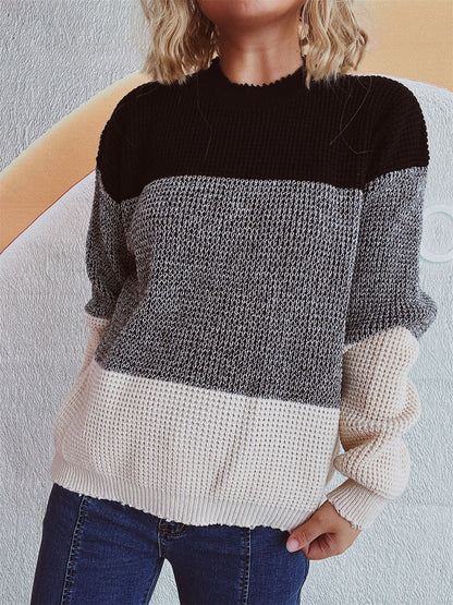 Color Block Long Sleeve Sweater - Carri's Cache