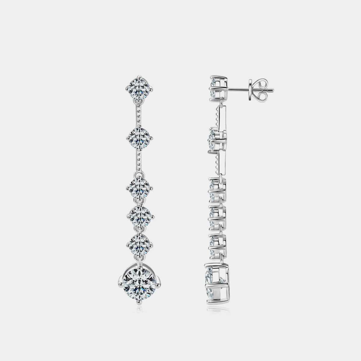 4 Carat Moissanite 925 Sterling Silver Earrings - Carri's Cache