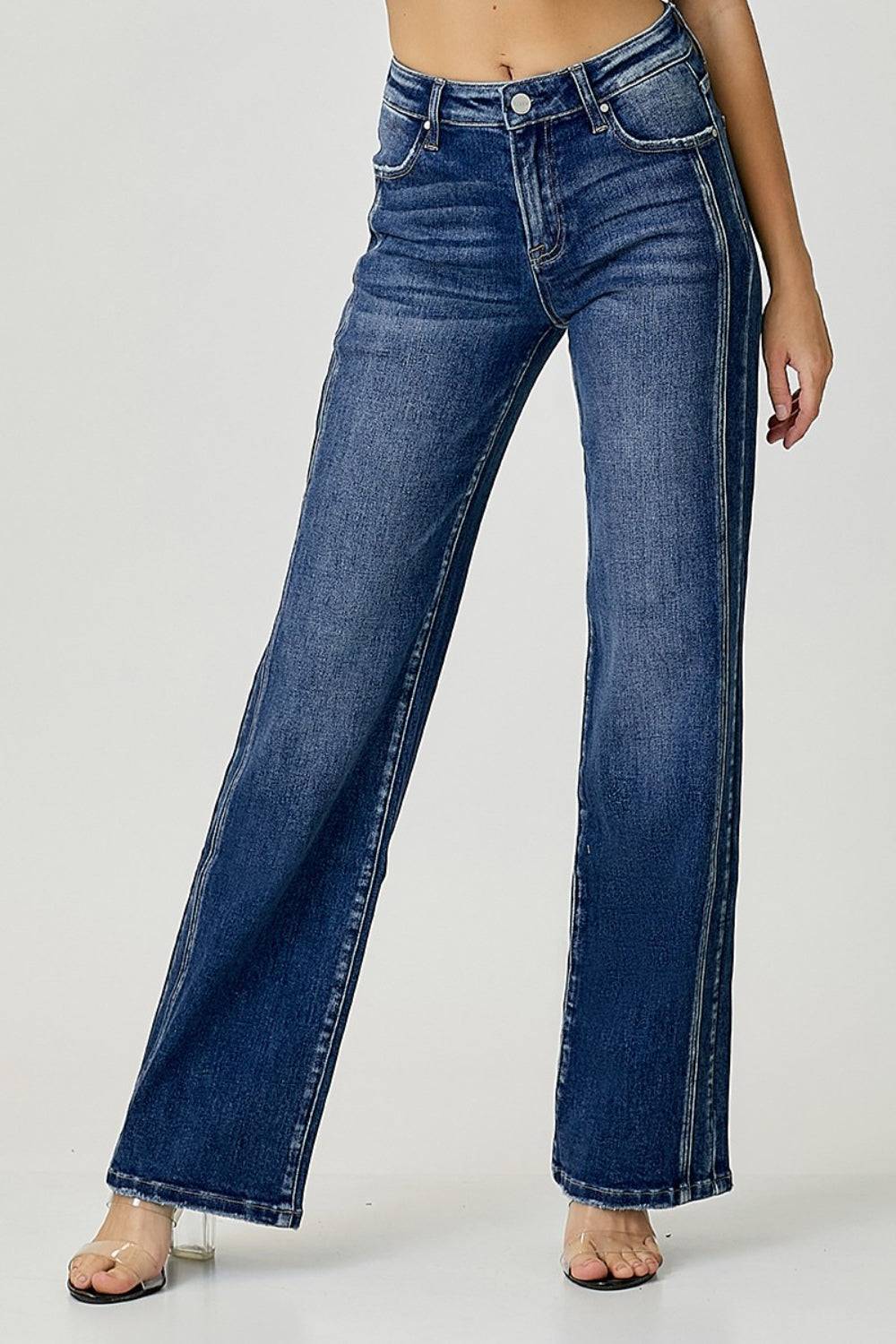 RISEN Mid Rise Straight Jeans - Carri's Cache