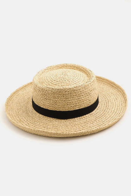 Fame Wide Brim Straw Weave Hat - Carri's Cache