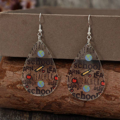 Acrylic Letter Teardrop Shape Earrings - Carri's Cache