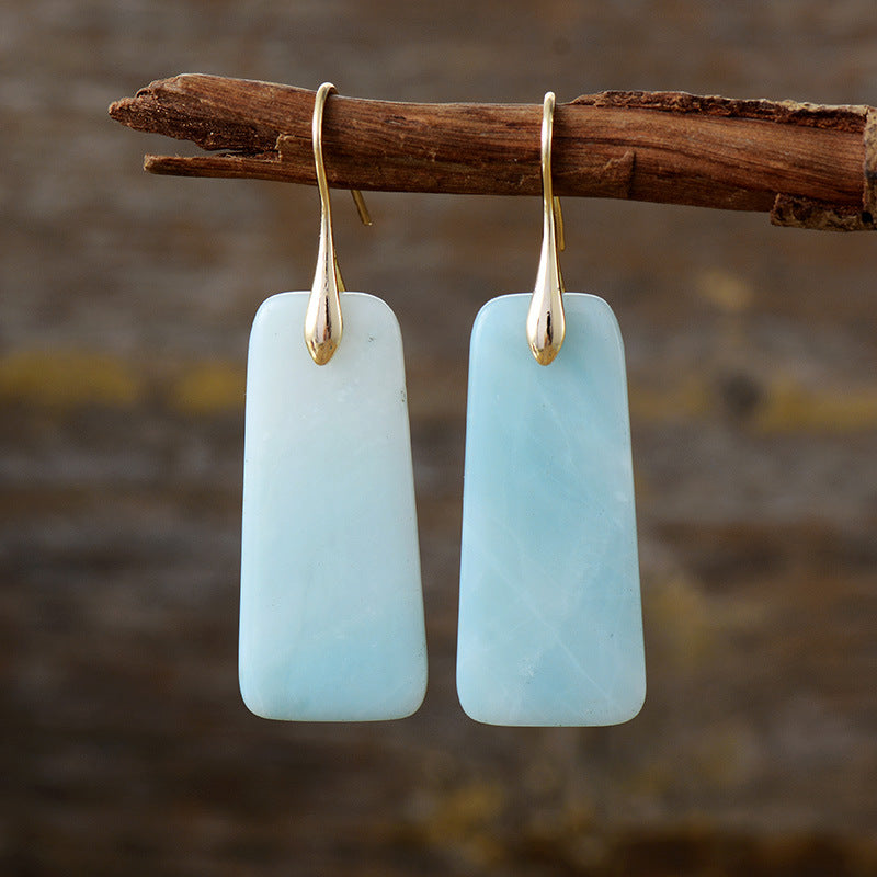 Natural Stone Geometric Shape Earrings - Carri's Cache