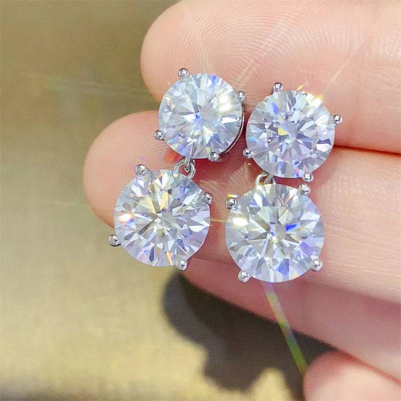 10 Carat Moissanite 925 Sterling Silver Earrings - Carri's Cache