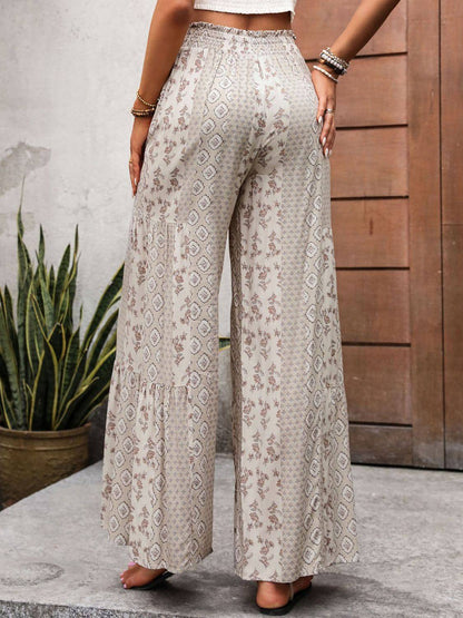 Printed Wide Leg Pants - Carri's Cache