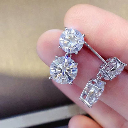 10 Carat Moissanite 925 Sterling Silver Earrings - Carri's Cache