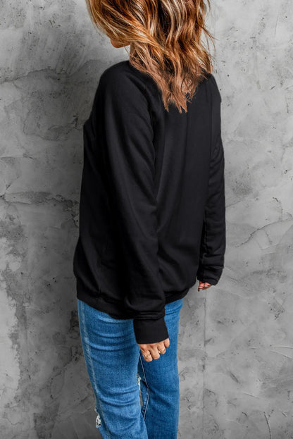 THANKFUL Round Neck Long Sleeve Sweatshirt - Carri's Cache