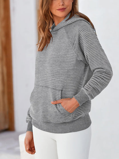 Kangaroo Pocket Long Sleeve Hoodie - Carri's Cache