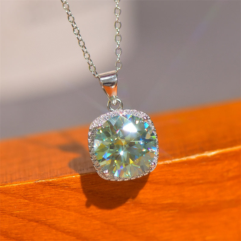 5 Carat Moissanite 925 Sterling Silver Pendant Necklace - Carri's Cache