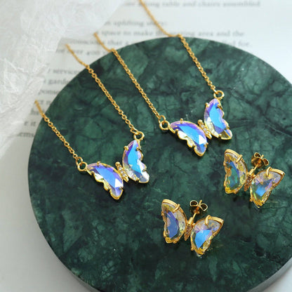 Gold-Plated Butterfly Pendant Necklace - Carri's Cache