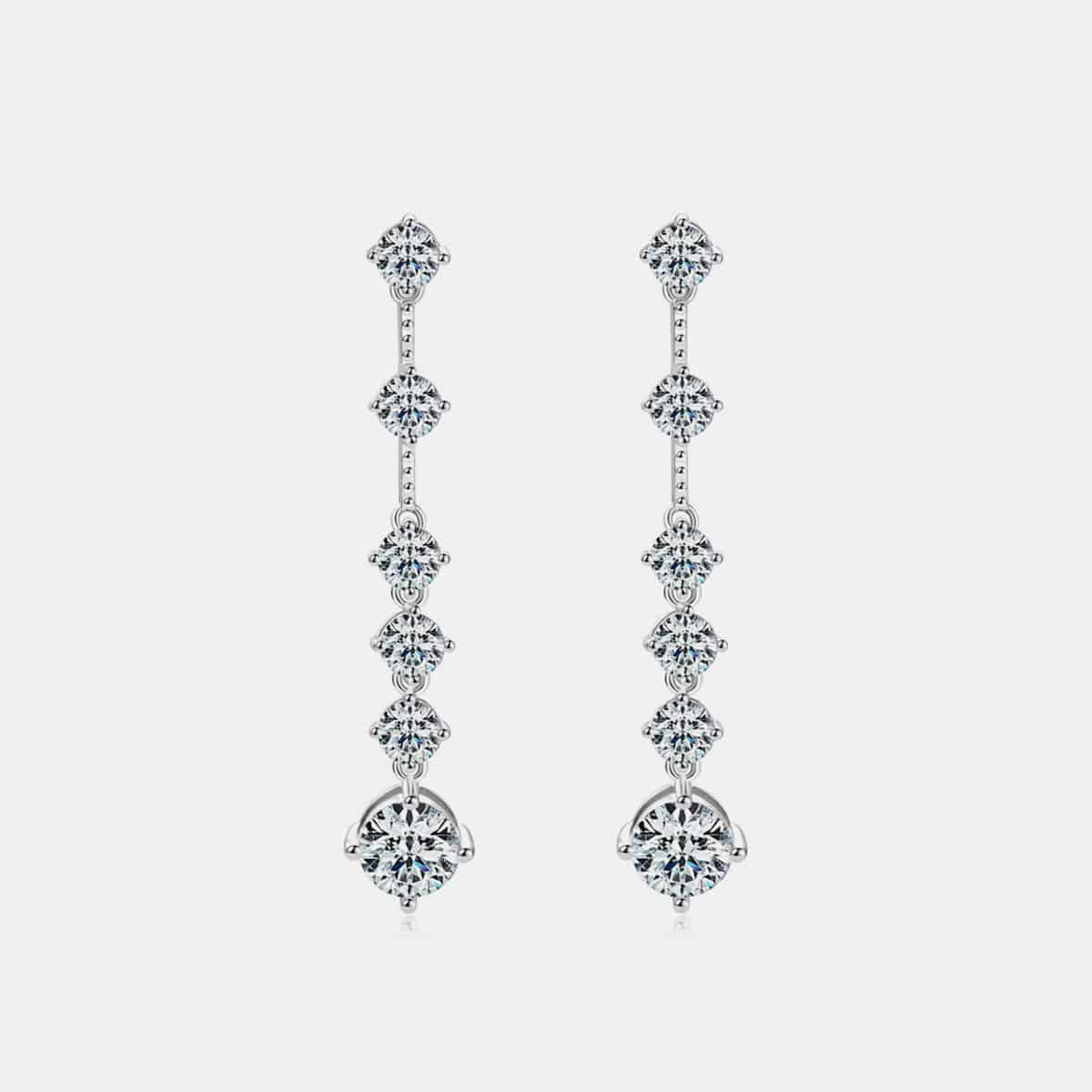 4 Carat Moissanite 925 Sterling Silver Earrings - Carri's Cache