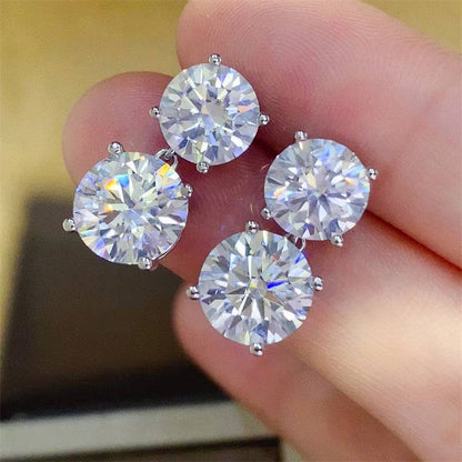 10 Carat Moissanite 925 Sterling Silver Earrings - Carri's Cache