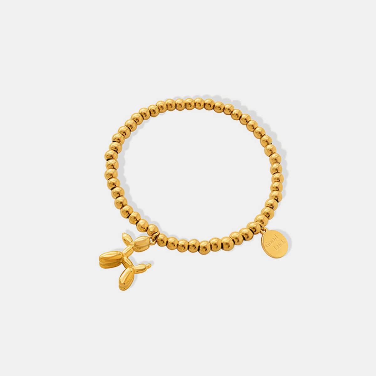 18K Gold-Plated Titanium Steel Puppy Shape Charm Bracelet - Carri's Cache